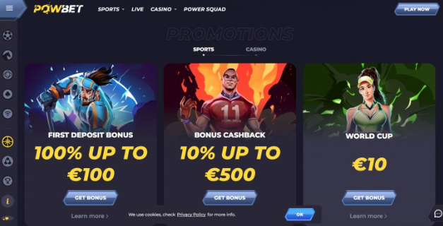 Μπόνους Powbet